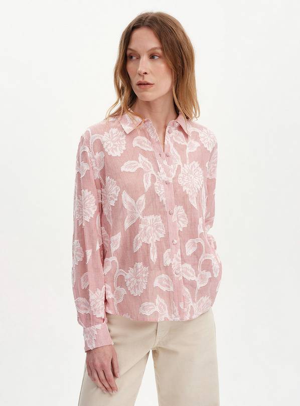 FINERY Heidi Blouse Red Floral Stripe 20